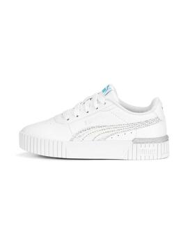 Zapatillas Puma Carina 2.0 Mermaid PS Bco/Pla Niña