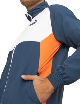 Chandal Puma Woven Gris/Blanco/Naranja Hombre