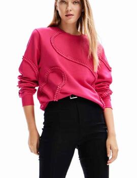 Sudadera Desigual Tapes Fucsia Mujer