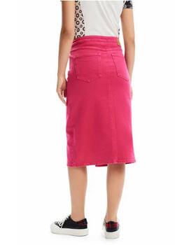 Falda Desigual Morgan Fucsia Mujer