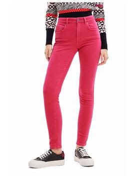 Pantalon Desigual Justin Denim Fucsia Mujer