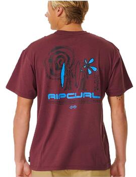 Camiseta Rip Curl Vaporcool Journ.T Granate Hombre