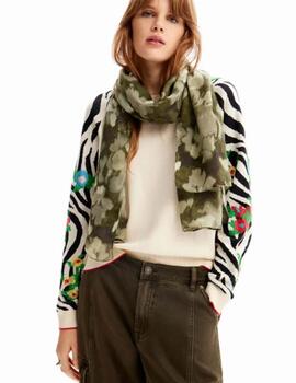 Foulard Desigual Flower Camo Verde/Gris Mujer