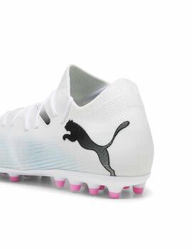 Botas Puma Future 7 Match MG Jr Blanco/Tq/Neg