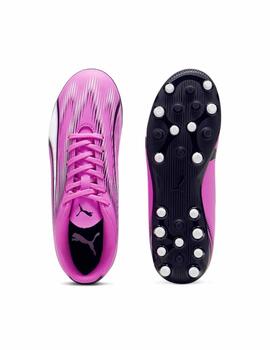 Botas Puma Ultra Play MG Jr Fucsia/Neg/Bco