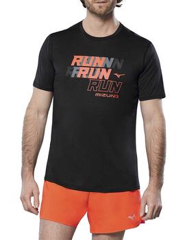 Camiseta Mizuno Core Run Negro Hombre