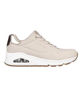 Zapatillas Skechers Uno Shimmer A Beige Mujer