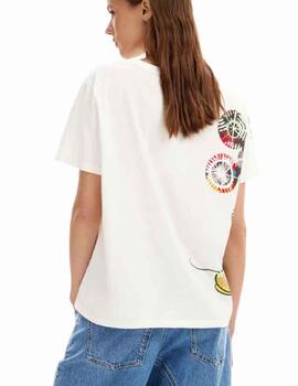 Camiseta Desigual Mickey Lacroix Blanco Mujer