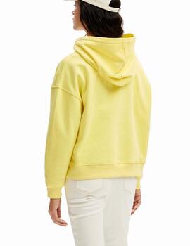 Sudadera Desigual Logo Amarillo Mujer