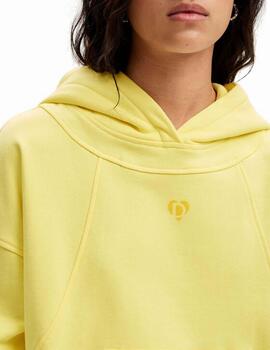 Sudadera Desigual Logo Amarillo Mujer