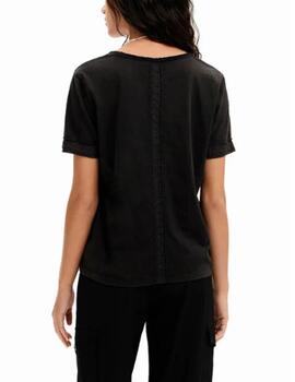 Camiseta Desigual Damasco Negro Mujer