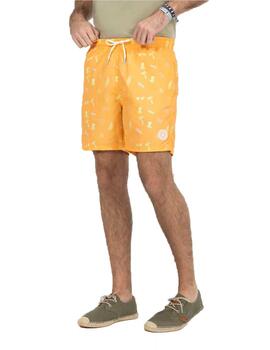 Bañador elPulpo Estampado Tropical Naranja Hombre