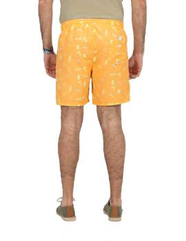 Bañador elPulpo Estampado Tropical Naranja Hombre