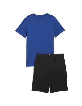 Set Puma Short Jersey Azul/Negro Niño