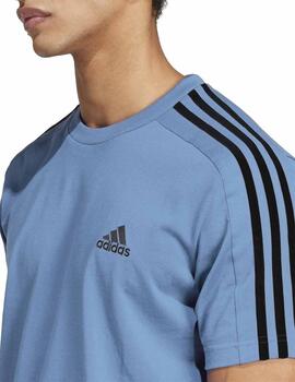 Camiseta Adidas M 3S SJ T Azul/Negro Hombre