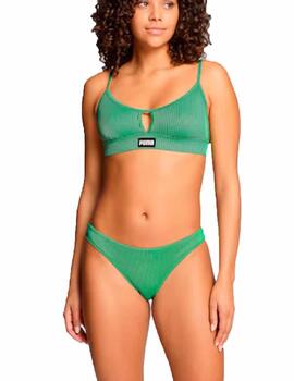 Braga Bikini Puma Swim Ribbed Brazilian Verde Muje