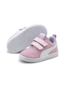 Zapatillas Puma Courtflex v2 Mesh V Inf Rosa Niña