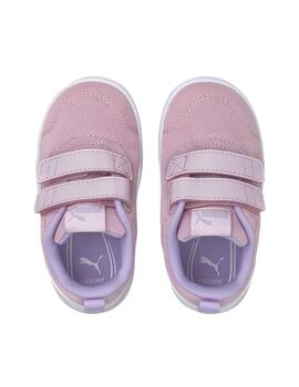 Zapatillas Puma Courtflex v2 Mesh V Inf Rosa Niña