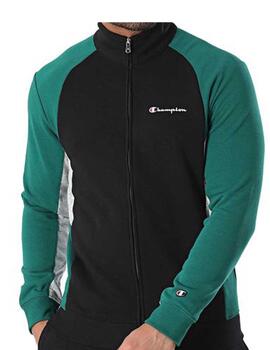 Chandal Champion Full Zip Negro/Vd/Gs Hombre