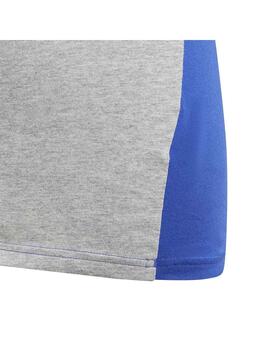 Camiseta Adidas J 3S Tib T Azul/Gris/Blanco