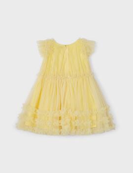 Vestido Mayoral Tul Amarillo Para Niña