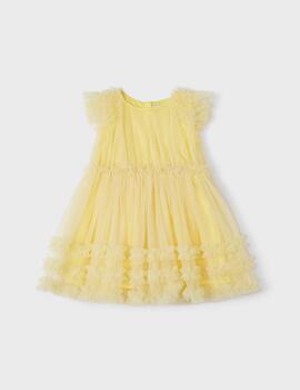 Vestido Mayoral Tul Amarillo Para Niña