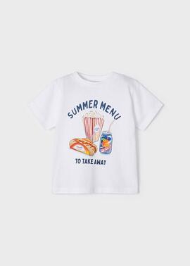 Camiseta Mayoral m/c Summer Snaks Blanca Para Niño