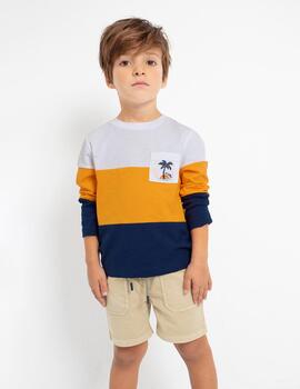 Camiseta Mayoral M/L Bloking Mango Para Niño