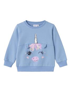 Sudadera Name it Unicornio Azul Para Niña