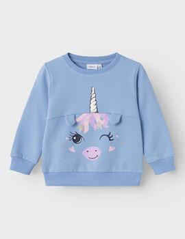 Sudadera Name it Unicornio Azul Para Niña