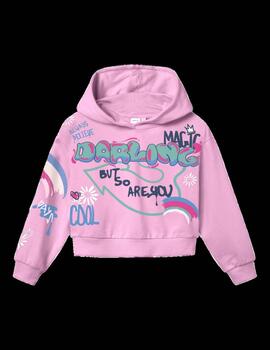 Sudadera Name It Grafiti Rosa Para Niña