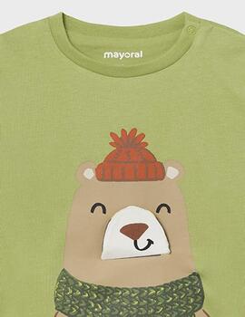 Camiseta Mayoral Oso Verde Para Bebé