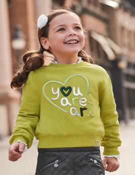 Sudadera Mayoral Corazón Verde Para Niña