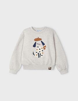 Sudadera Mayoral Perrito Beige Para Niña