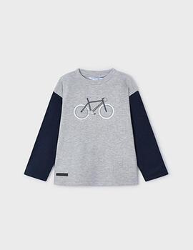 Camiseta Mayoral Bici Gris Para Niño