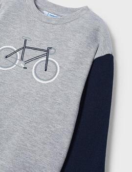 Camiseta Mayoral Bici Gris Para Niño