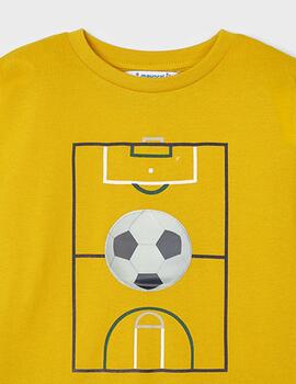 Camiseta Mayoral Pelota Mostaza Para Niño