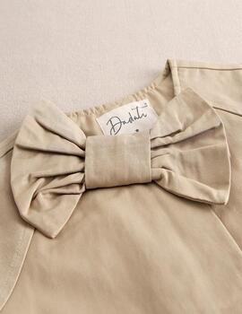 Gabardina Dadaty Camel Con Lazo Para Niña