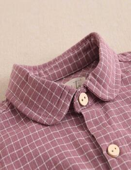 Camisa Dadaty Cuadros Morada Para Bebè Niño