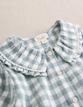 Camiseta Dadati Cuadros Verde Para Niña