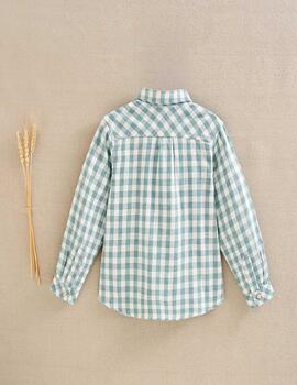 Camisa Dadati Cuadros Verde Para Niño