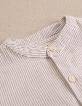 Camisa Dadati Rayas Beige Para Niño