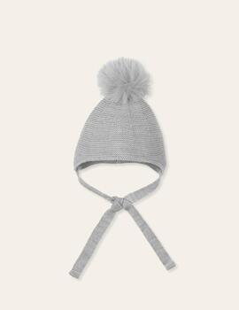 Gorro Mac-Ilusón Gris Pompón Para Bebe