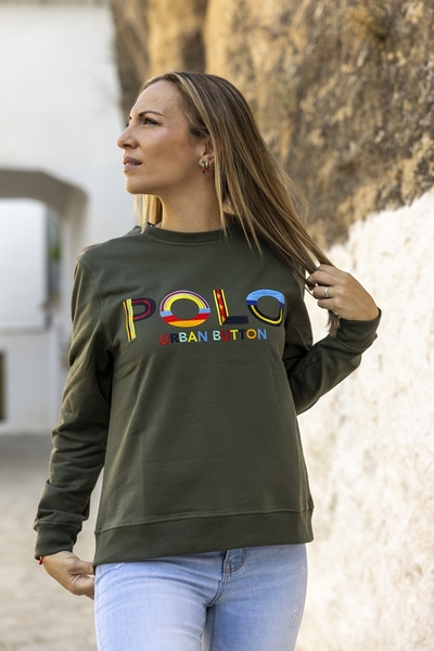 Gallery urban button moda priego de cordoba sudadera de mujer etnico verde talla smlxlxxlxxxl 2