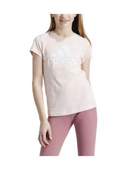 Camiseta Adidas G BL T Rosa/Blanco Niña