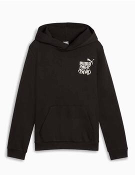 Sudadera Puma ESS  MID 90s Hoodie Negro Niño