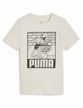 Camiseta Puma ESS  MID 90s Graphic Blanco Niño