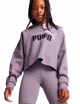 Sudadera Puma ESS Logo Cropped G Morado Niña