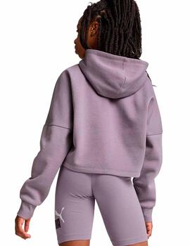 Sudadera Puma ESS Logo Cropped G Morado Niña