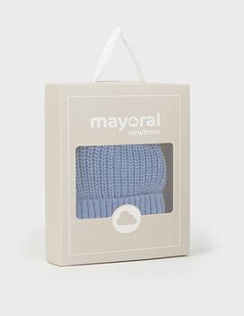 Conj.Mayoral Gorro Manoplas Azul Para Bebé